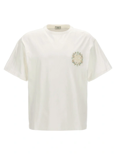 Shop Etro Logo Embroidery T-shirt White