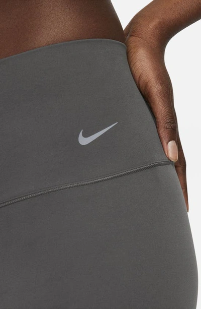 Shop Nike Zenvy Gentle Support High Waist Pocket Ankle Leggings In Medium Ash/ Black
