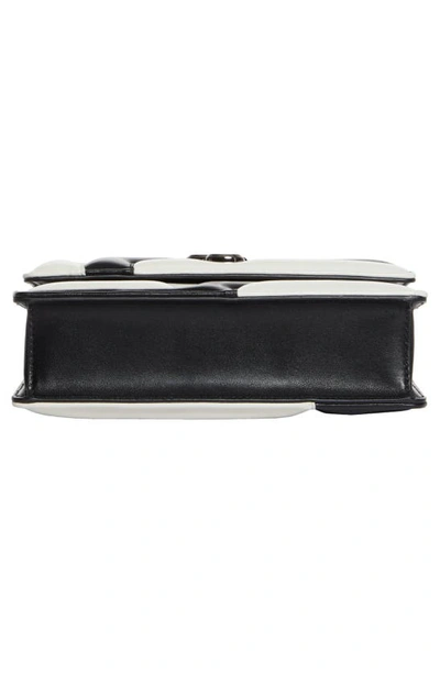Shop Jimmy Choo Avenue Quad Quilted Leather Shoulder Bag In Black/ Latte/ Dark Silver