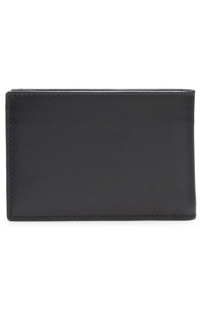 Shop Valentino Vlogo Signature Leather Bifold Wallet In 0no - Nero