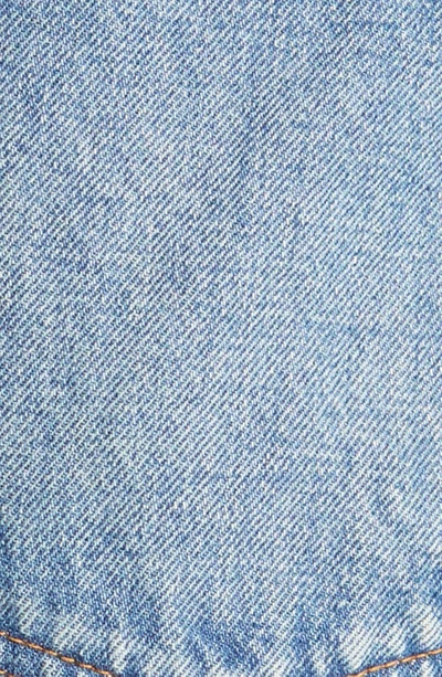 Shop Moussy Holmesdale Distressed High Waist Cutoff Denim Shorts In Blue