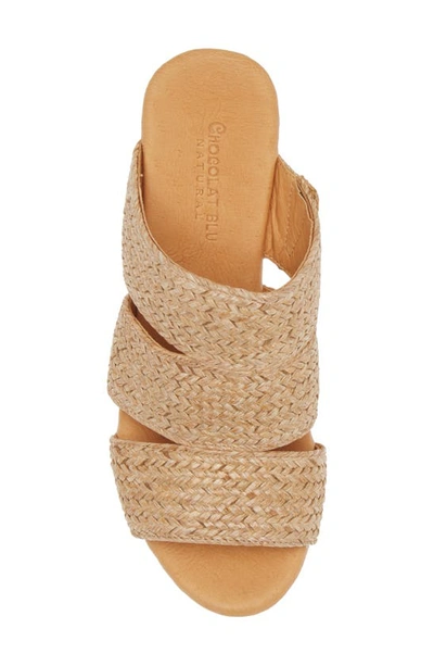 Chocolat Blu Gusto Platform Sandal In Natural Raffia