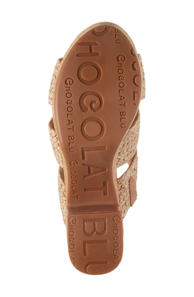 Chocolat Blu Gusto Platform Sandal In Natural Raffia