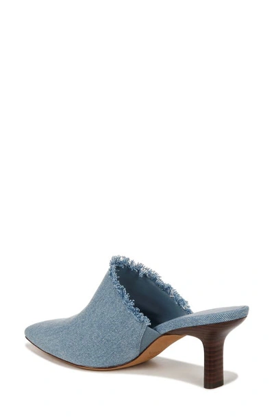 Vince Penelope Frayed Denim Mules In Jeansblue