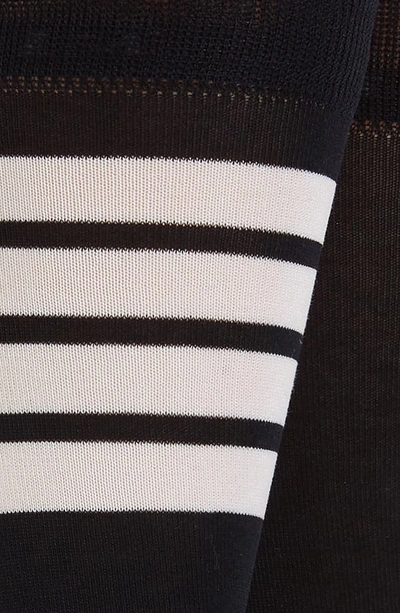 Thom Browne Stripe Crew Socks In Navy