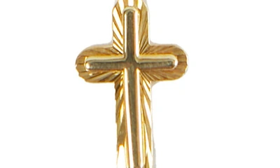 Argento Vivo Diamond Cut Cross Pendant Necklace In Gold