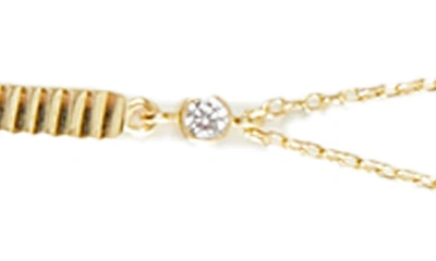 Shop Argento Vivo Sterling Silver Diamond Cut Cubic Zirconia Y-necklace In Gold