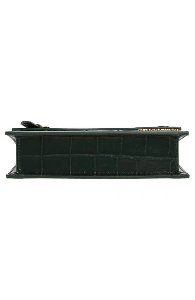 Shop Jacquemus Le Chiquito Long Croc Embossed Leather Convertible Bag In Dark Green 590