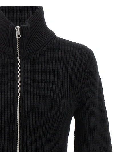 Shop Mm6 Maison Margiela Zip Cardigan Sweater, Cardigans Black