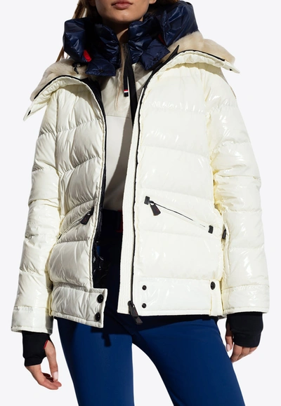 Shop Moncler Arabba High-neck Padded Jacket In White