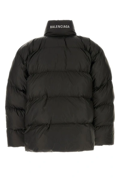 Shop Balenciaga Man Black Nylon Padded Jacket
