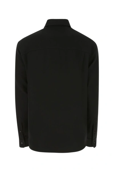 Shop Balenciaga Man Black Wool Blend Shirt