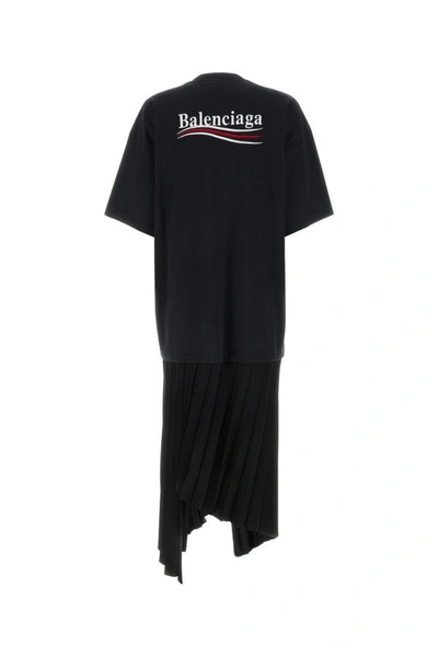 Shop Balenciaga Woman Black Cotton Political Campaign T-shirt Dress