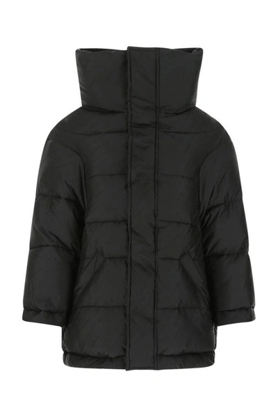 Shop Balenciaga Woman Black Nylon Padded Jacket