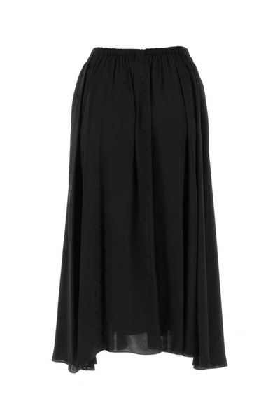 Shop Balenciaga Woman Black Satin Skirt