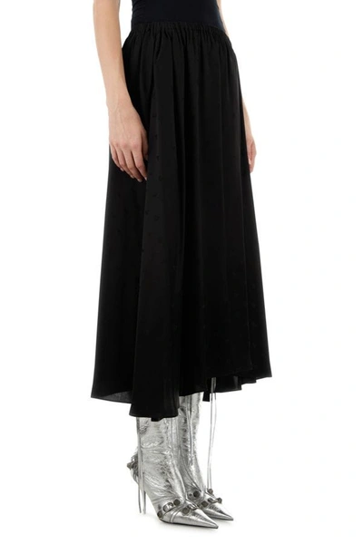 Shop Balenciaga Woman Black Satin Skirt
