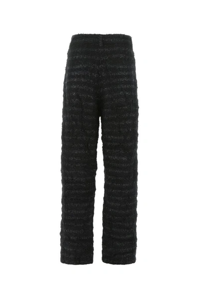 Shop Balenciaga Woman Black Tweed Wide-leg Pant
