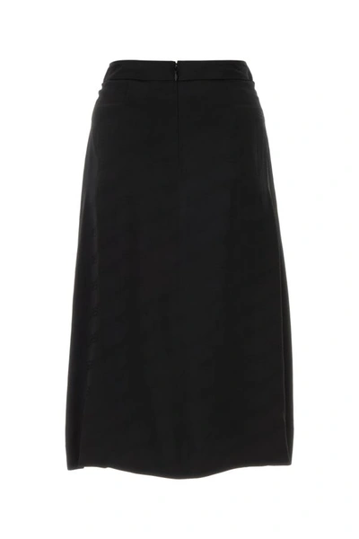 Shop Balenciaga Woman Embroidered Viscose Skirt In Black