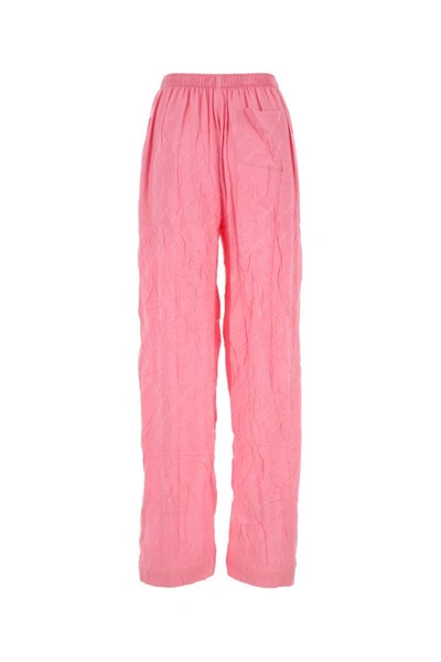 Shop Balenciaga Woman Pink Silk Pyjama Pant