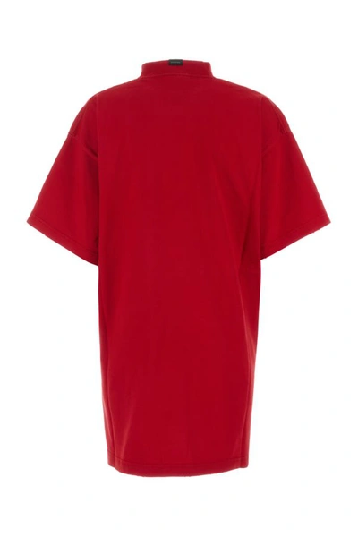 Shop Balenciaga Woman Red Cotton T-shirt