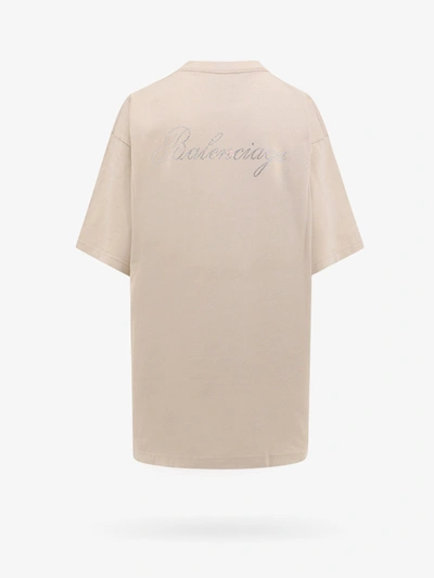 Shop Balenciaga Woman T-shirt Woman Beige T-shirts In Cream