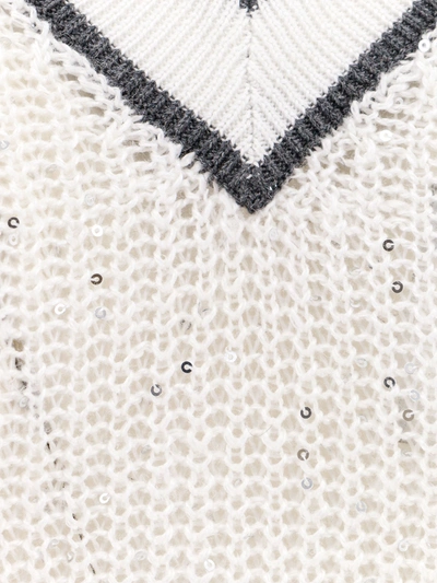 Shop Brunello Cucinelli Woman Sweater Woman White Knitwear