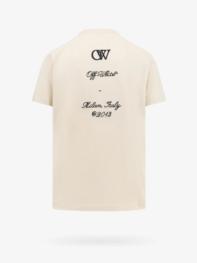Shop Off-white Off White Man T-shirt Man Beige T-shirts In Cream