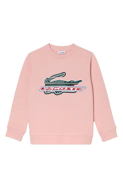 Shop Lacoste Kids' Croc Graphic Sweatshirt In Nymphea