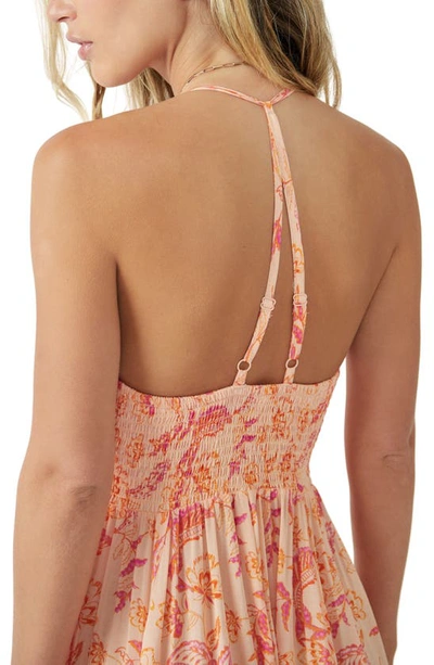 Shop Free People Heat Wave Floral Print High/low Dress In Dusk Coral Combo