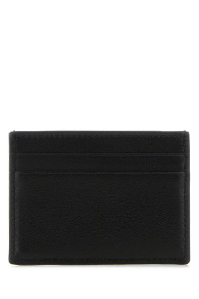 Shop Valentino Garavani Man Black Leather And Fabric Toile Iconographe Card Holder