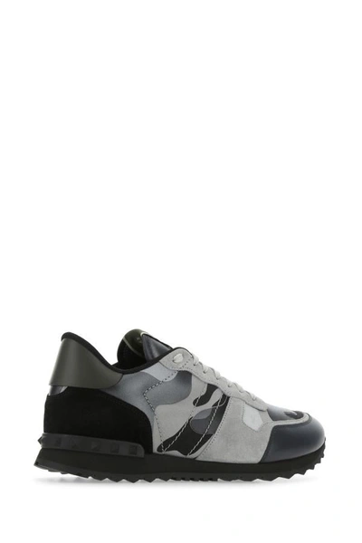 Valentino Garavani Rockrunner Camouflage Laminated Sneaker In Green