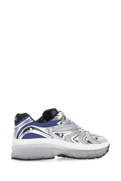 Shop Valentino Garavani Man Two-tone Leather And Fabric Low-top Ms-2960 Sneakers In Multicolor