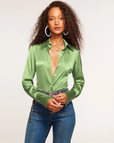 Shop Ramy Brook Victoria Button Down Blouse In Spruce
