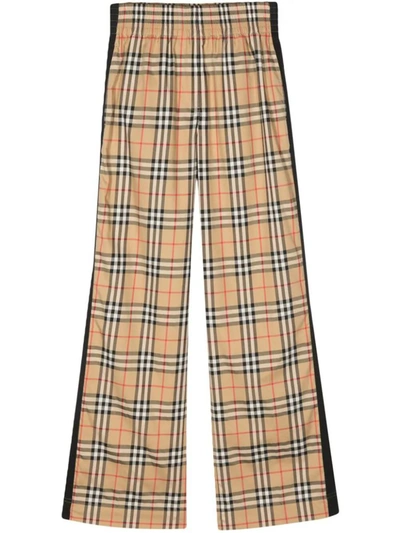 Shop Burberry Check Pants Clothing In Brown