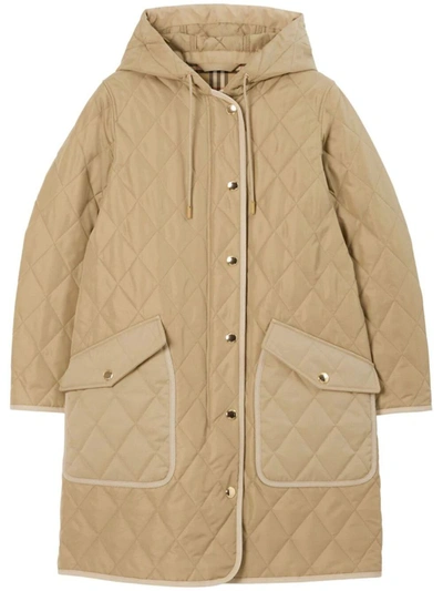Shop Burberry Quilted Parka Clothing In Brown