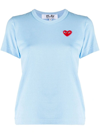 Shop Comme Des Garçons Play Heart Logo T-shirt Clothing In Blue