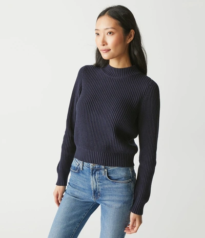 Shop Michael Stars Barb Popover Sweater In Nocturnal