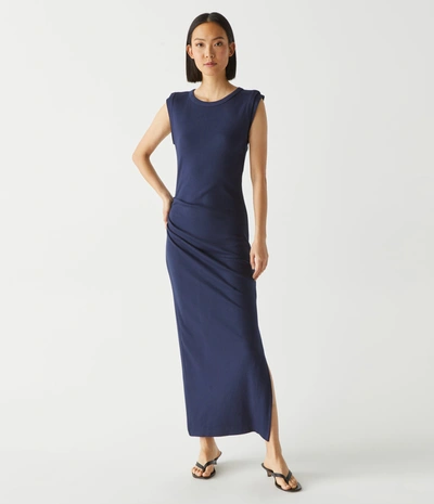 Shop Michael Stars Calliope Power Shoulder Maxi Dress In Nocturnal