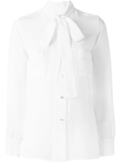 Golden Goose Pussy Bow Shirt In White