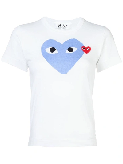 Shop Comme Des Garçons Play Heart T-shirt Clothing In Blue