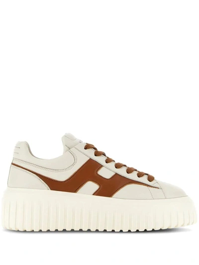 Shop Hogan Sneakers H-stripes Shoes In Brown