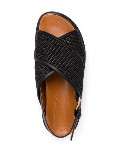 Shop Marni Fussbet Sandal Shoes In Black