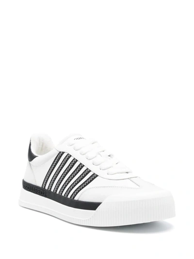 Shop Dsquared2 New Jersey Leather Sneakers In Black