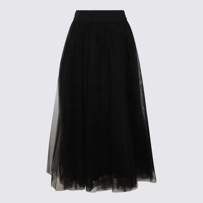 Shop Fabiana Filippi Black Midi Skirt