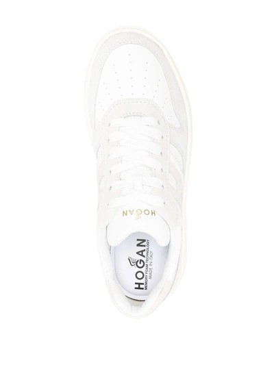 Shop Hogan H630 Leather Sneakers In White