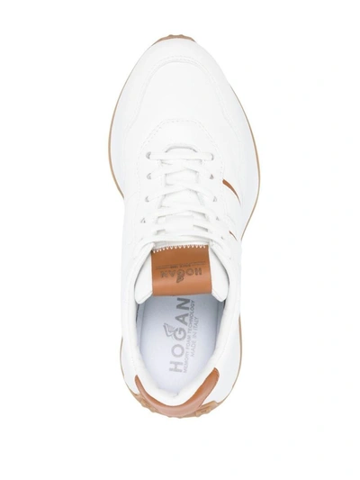 Shop Hogan H641 Leather Sneakers In Leather Brown