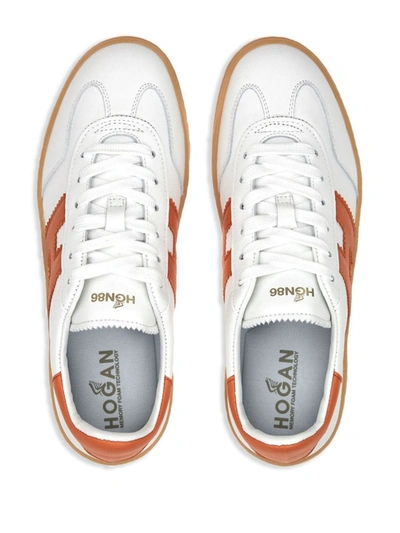 Shop Hogan Cool Leather Sneakers In Orange