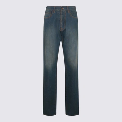Shop Maison Margiela Dark Blue Cotton Denim Jeans In American Classic