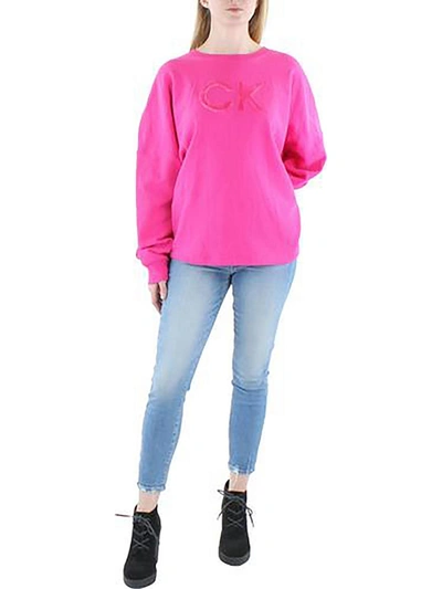 Shop Calvin Klein Performance Plus Womens Gym Fitness Sweatshirt In Pink