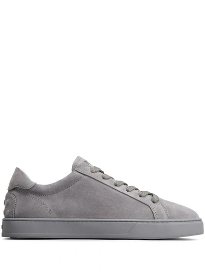 Shop Tod's Suede Sneakers In Grey